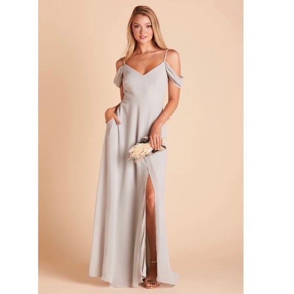 Birdy Grey Dresses & Skirts - Birdy Grey Devin Convertible Chiffon Bridesmaid’s Dress in Dove Grey - size S